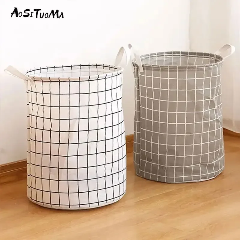 Cesta redonda para ropa sucia, cesta para la colada, cesta portátil para ropa sucia, 1 ud.