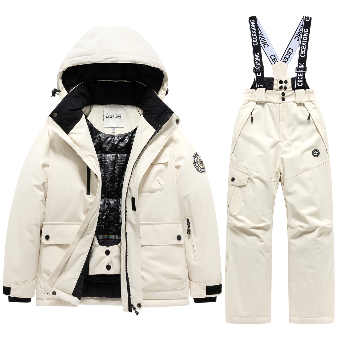 Winter Ski Kinder Ski Mantel und Hose 2-teiliges Set Warm Wasserdicht Jungen Mädchen Outdoor Skifahren Snowboarden Winter Ski Kinder