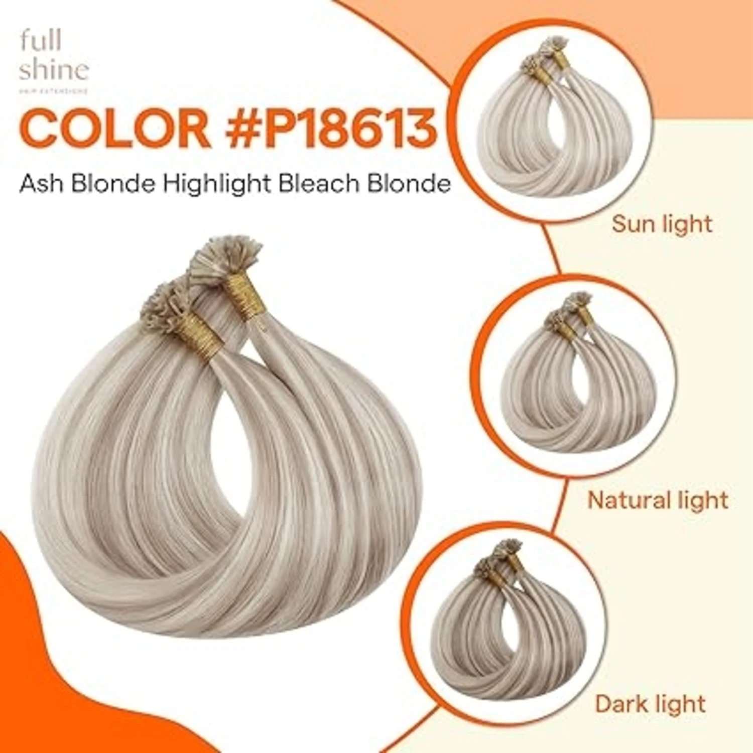 Extensões de cabelo com ponta em u, brilho completo, cor balayage de fusão, 40-50g, contas de cola de queratina, pré-ligadas, remy, extensões de cabelo humano