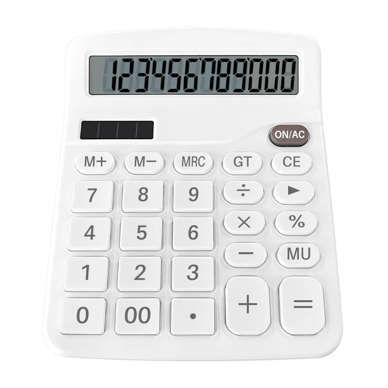 Calculadora con pantalla LCD grande de 12 dígitos Calculadora de función estándar con energía dual solar y batería para oficina de escritorio básica en el hogar