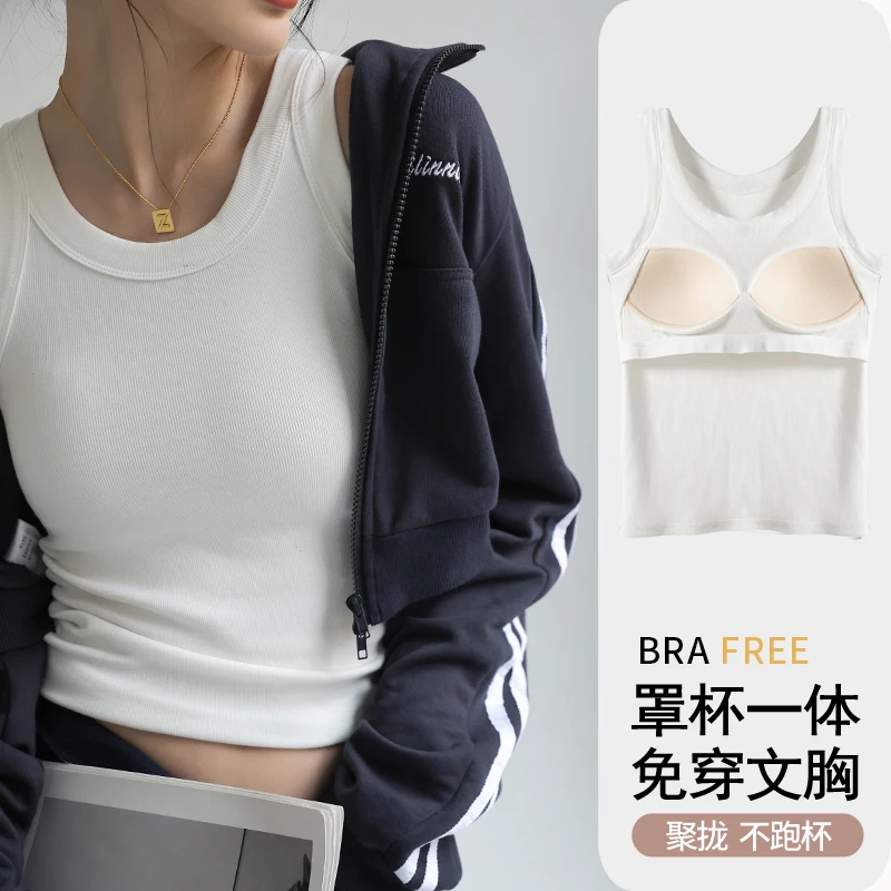 Gerippte Strickoberteile mit Ausschnitt, Sommer-Basic-Shirts, Weiß, Schwarz, lässige Sportweste, schulterfreies Damen-Tanktop mit Brustpolster