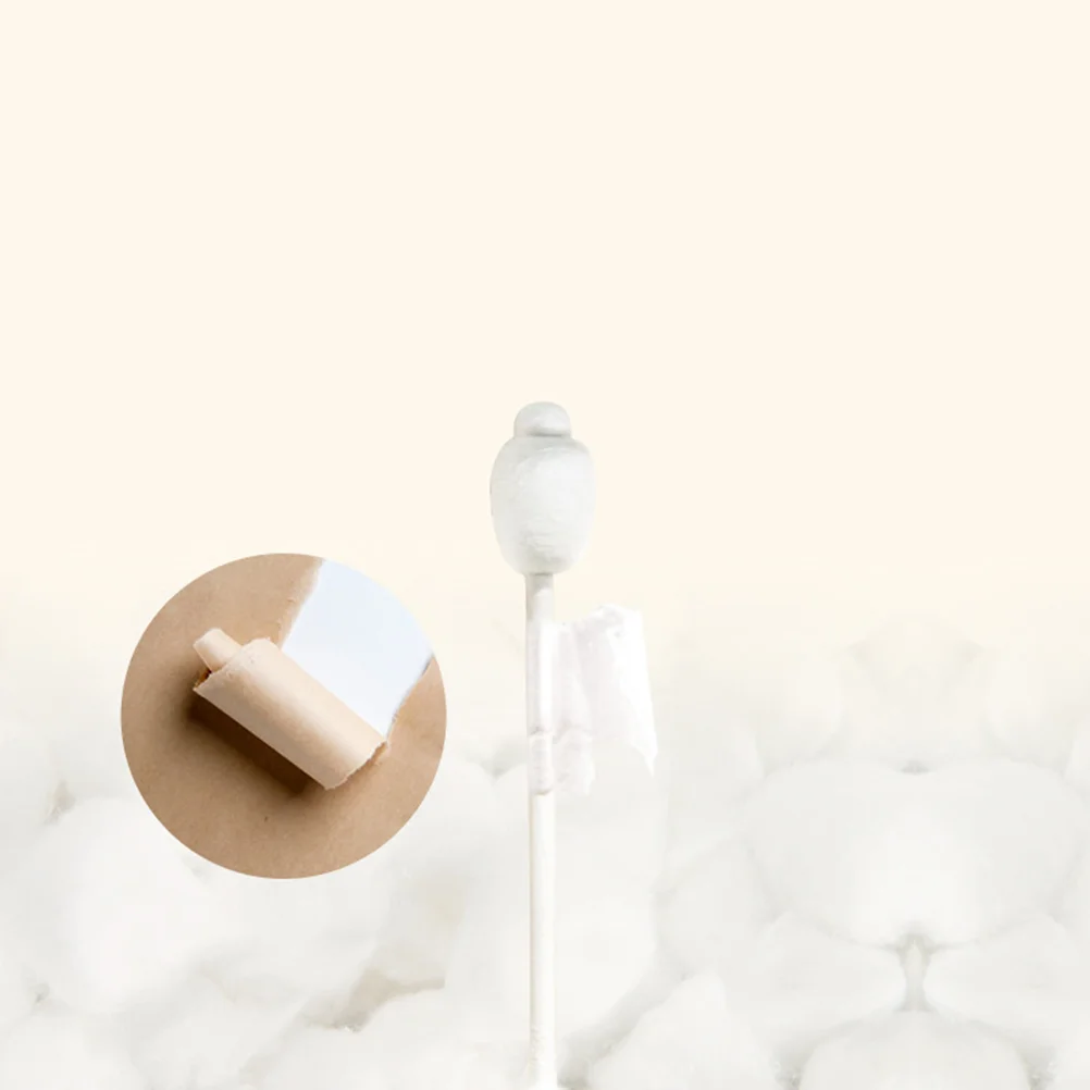 56/224pcs เด็กผ้าฝ้ายธรรมชาติ Swab Bud Fioc Swab Swabs ความปลอดภัยหัว Gourd Shape Stable ผ้าฝ้าย Swab Bud Fioc Swab Buds หู