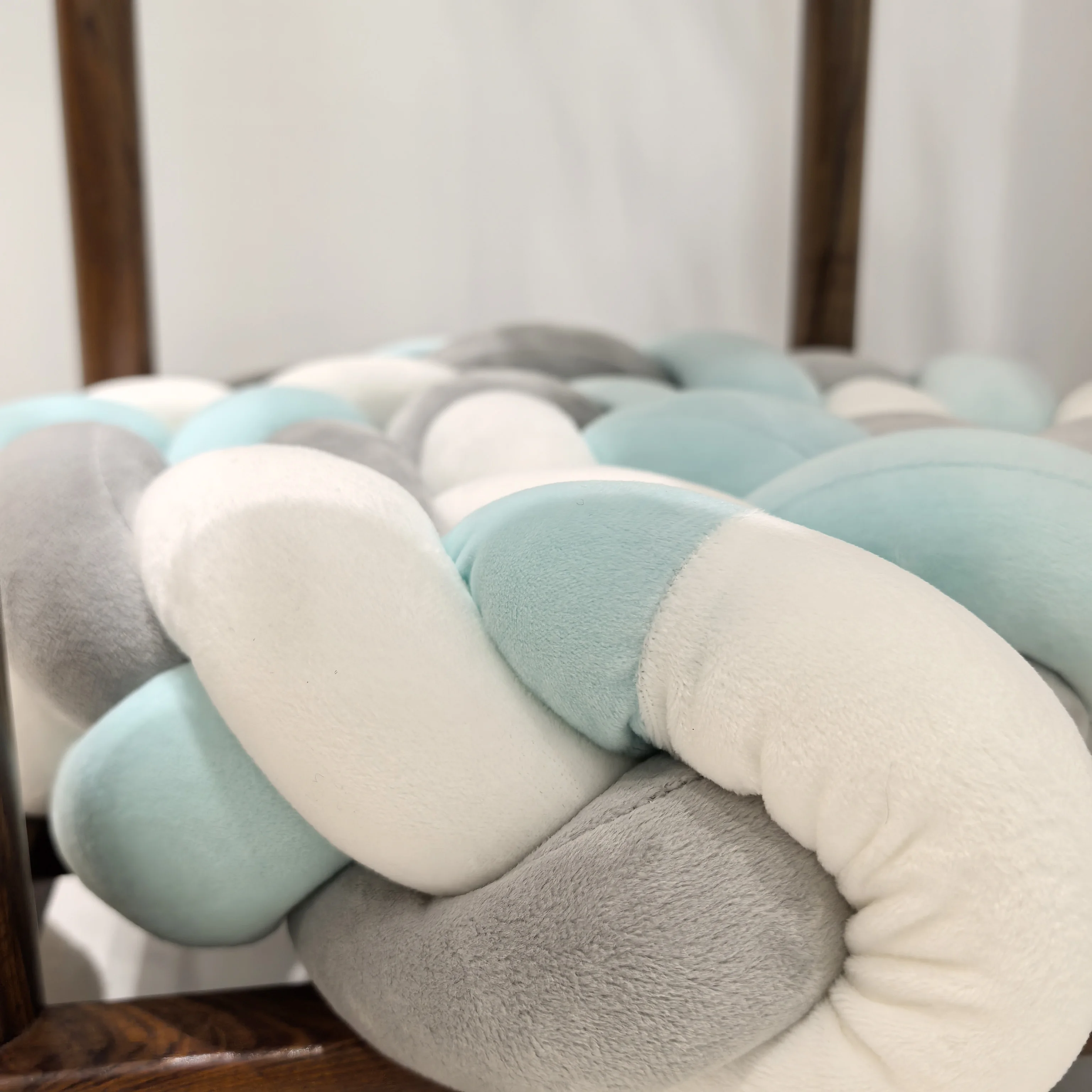 1 M/2 M/3 M/4 M เด็กกันชน Braid Knot หมอนเบาะสําหรับทารก Crib Protector COT ตกแต่งห้องชุดเครื่องนอนเด็กตกแต่ง