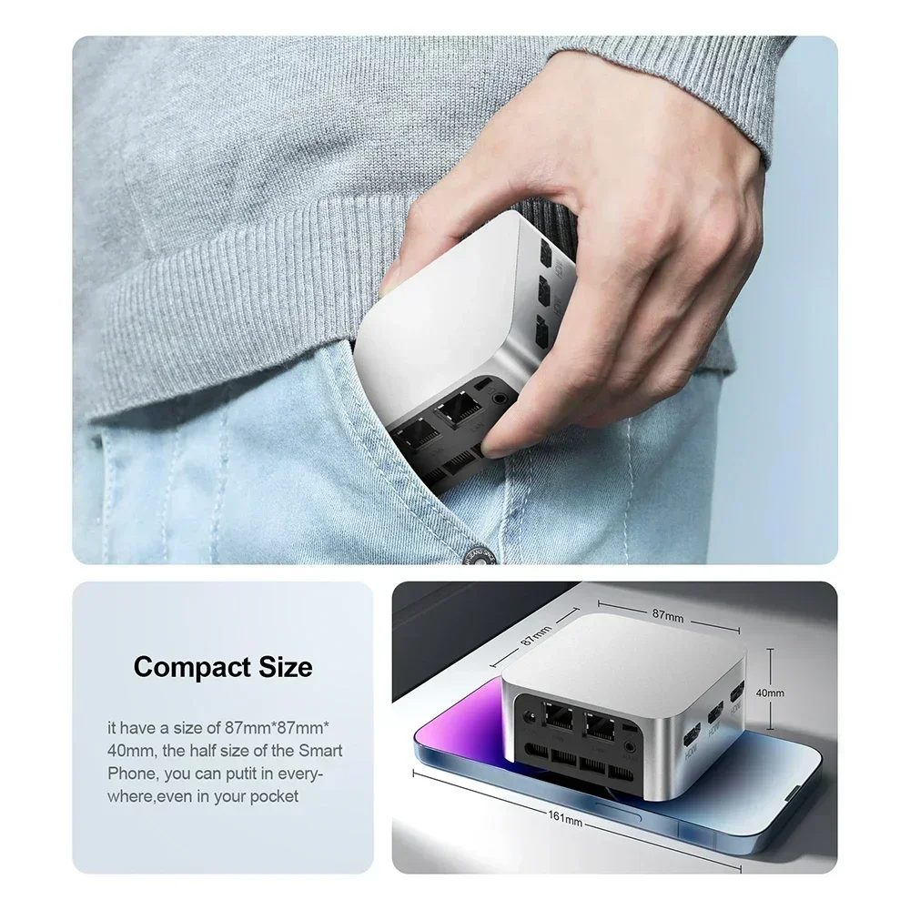 Chatreey T8 Pro Mini PC Intel Celeron N100 12G RAM Windows 11 Computer Dual LAN Tre HD Firewall Server wifi 5