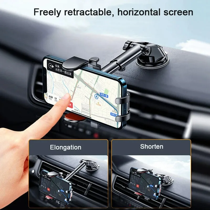 Suporte universal para carro de gravidade com ventosa para celular 360 °   Suporte do painel do pára-brisa do clipe de ventilação de ar para iPhone Samsung Xiaomi