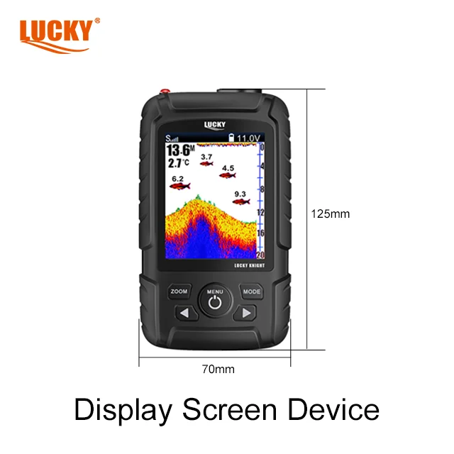 Lucky Fish Finder com sensor transdutor, colorido Lithium-ion Battery, Dot-Matrix Display, 2.8 in, 3.7V, FF718Lic-T