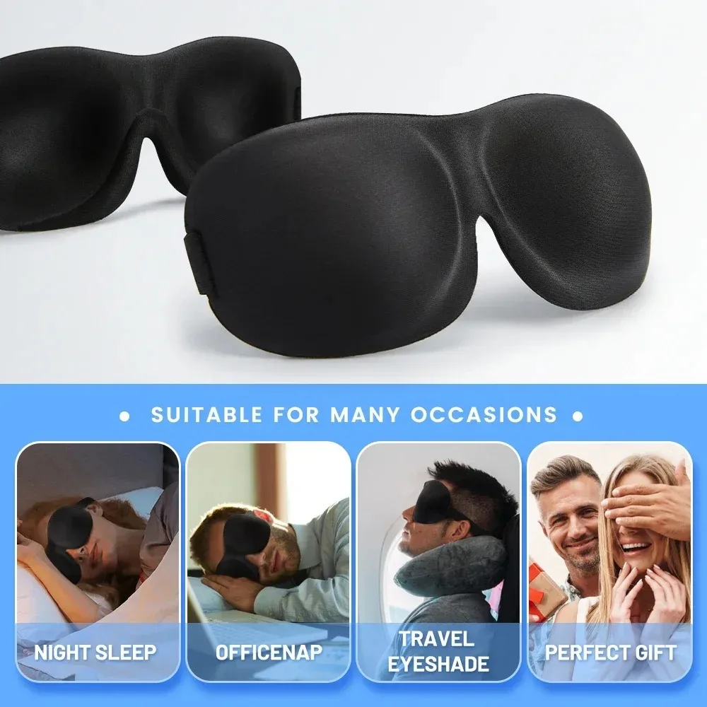 Máscara de sono 3d com venda para dormir, máscara de espuma de memória macia para dormir, bloqueio de viagem, luz slaapmasker, capa para os olhos
