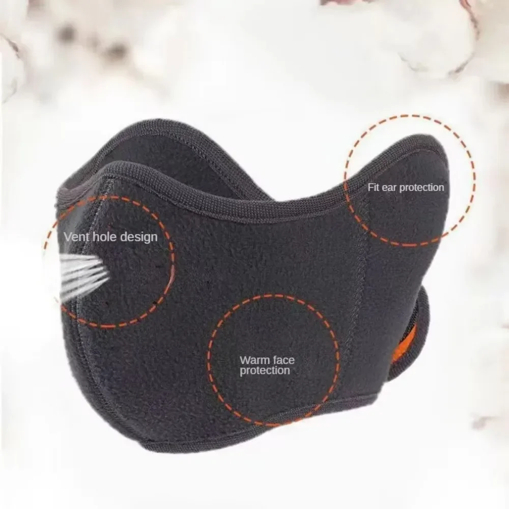 ฤดูหนาวหน้ากากครึ่งหน้าความร้อนขนแกะหูปากคออุ่นWindproof Breathableขี่จักรยานหน้ากากสกีอุ่นเดินป่าHeadwear