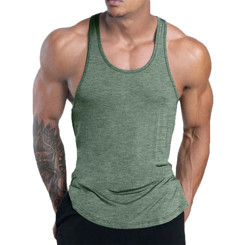 Novo tanque de fitness masculino verão treinamento undershirt basquete de secagem rápida respirável solto tanque superior masculino casual colete esportivo