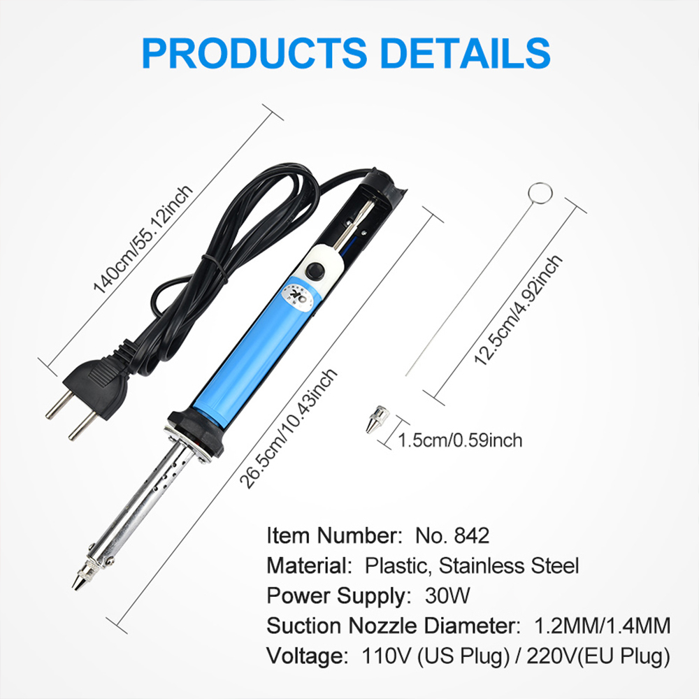 2 In1 Electric Tin Suction Sucker Pen Soldering Iron AC 110V/220V 30W PCB Solder Suction Desoldering Pump Soldering Tool