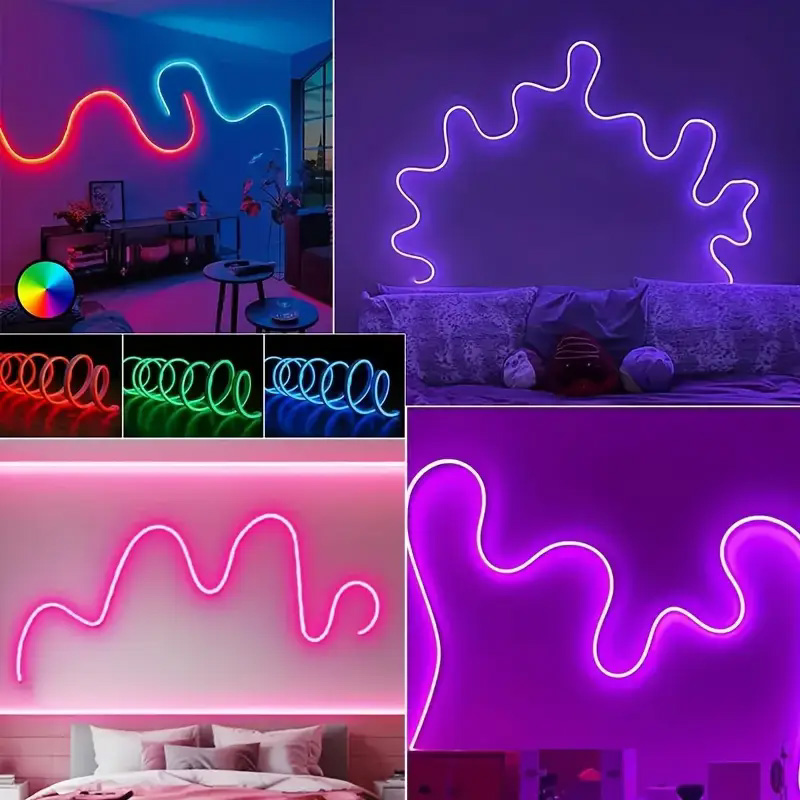 DC24V RGB LED Neon Rope Lights Color Change Music Sync App Control 10M 20M 30M Waterproof Flexible Lamp for Home Decor