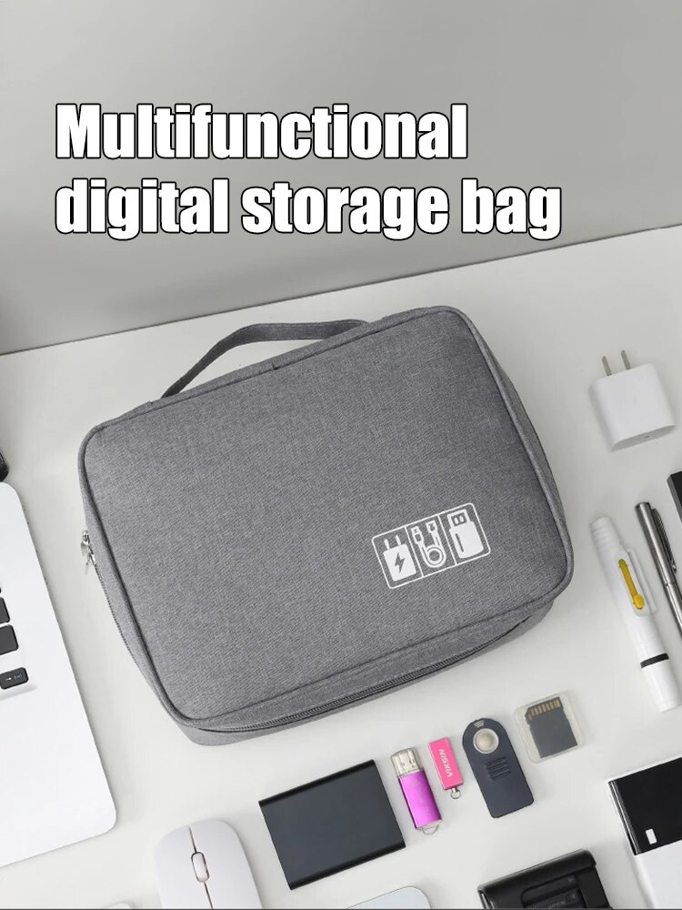 Bolsa Digital multifuncional, bolsa de almacenamiento de accesorios electrónicos, Cable de datos, auriculares, disco duro, fuente de alimentación