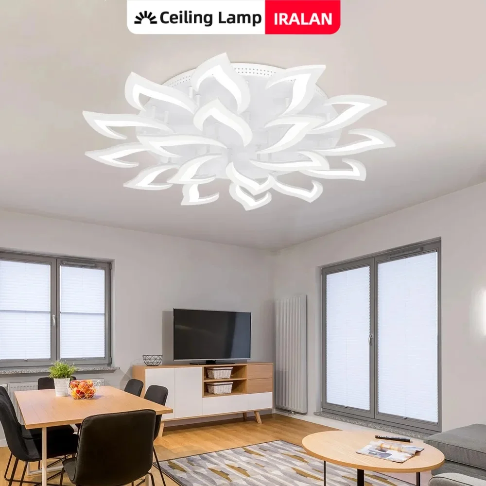 IRALAN Plafoniera a LED Luminosità dimmerabile Apparecchi di illuminazione Art Déco Telefono APP Controllo Luce calda fredda