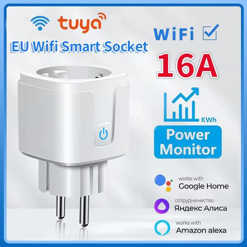 WiFi Stecker EU 16A/20A Tuya Smart Steckdose Power Überwachung Timing Outlet Remote App Steuerung Funktioniert mit Alexa Google Home Smart Leben