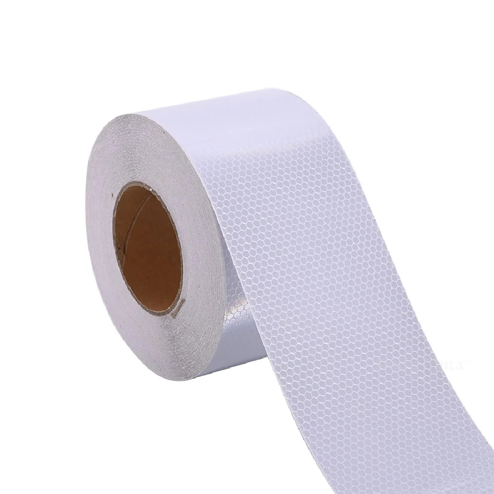10 cm * 10 m Bianco Avvertimento Traffico Riflettori autoadesivi Nastro protettivo di sicurezza Adesivo riflettente in PVC Striscia impermeabile per camion