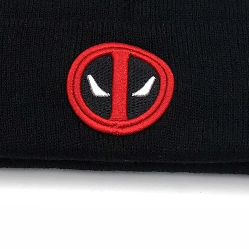 Deadpool Beanie หมวก Superhero ผู้หญิงผู้ชาย Deadpool คอสเพลย์หมวกผู้ใหญ่เย็บปักถักร้อยหมวกถักหมวกคริสต์มาสของขวัญ Party Props