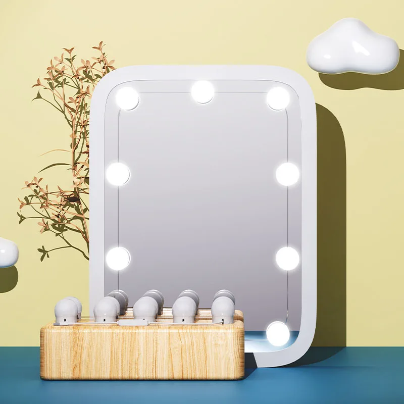 Luce di riempimento per specchio per trucco a LED, luce tricolore con luminosità regolabile, luce ambientale per specchio di bellezza plug-and-play