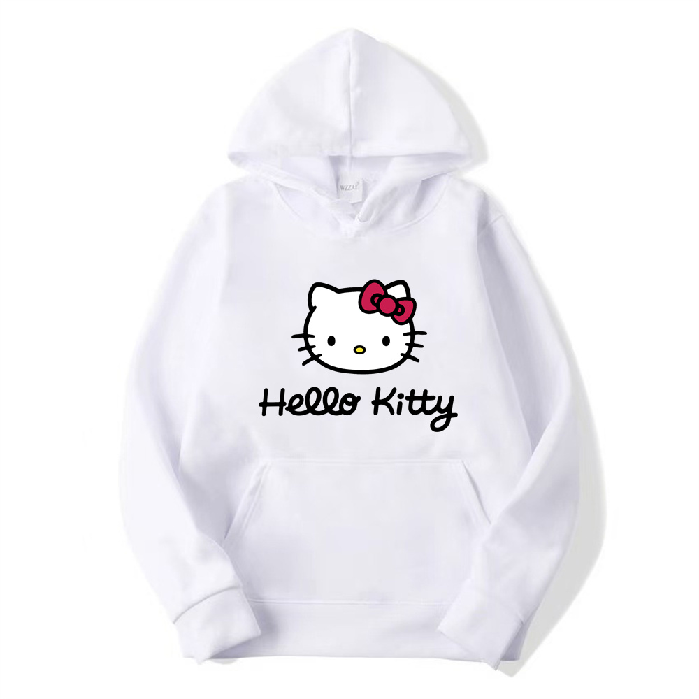 Neue Hallo Kitty Anime Hoodie Casual Sweatshirt Jungen Fleece Pullover Y2k Sudadera Paare Drucken Hoodies Jacke Kinder Kleidung Mädchen