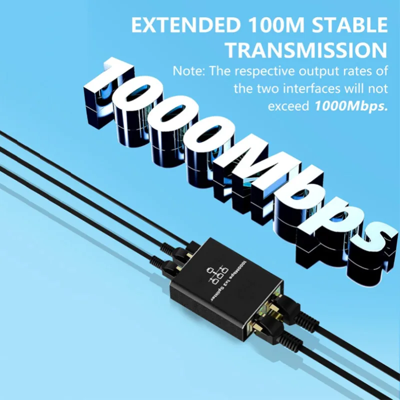 Rozdzielacz RJ45 1 wejście 2/3/4 wyjście sieć 1000 mb/s Adapter RJ45 konwerter gigabitowy Internet Ethernet 8P8C przedłużacz przedłużacz wtyczki