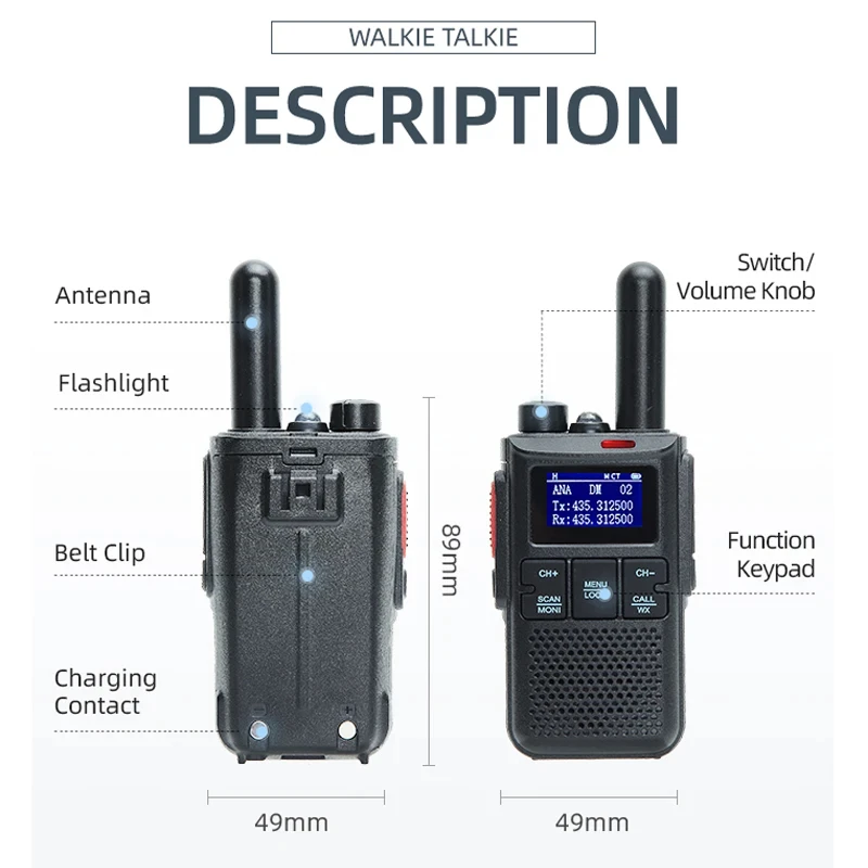 Dmr Radio Pmr446 Walkie Talkie Long Range Ctcss/Dcs Vox Scan For Baofeng Radio Dm 1701