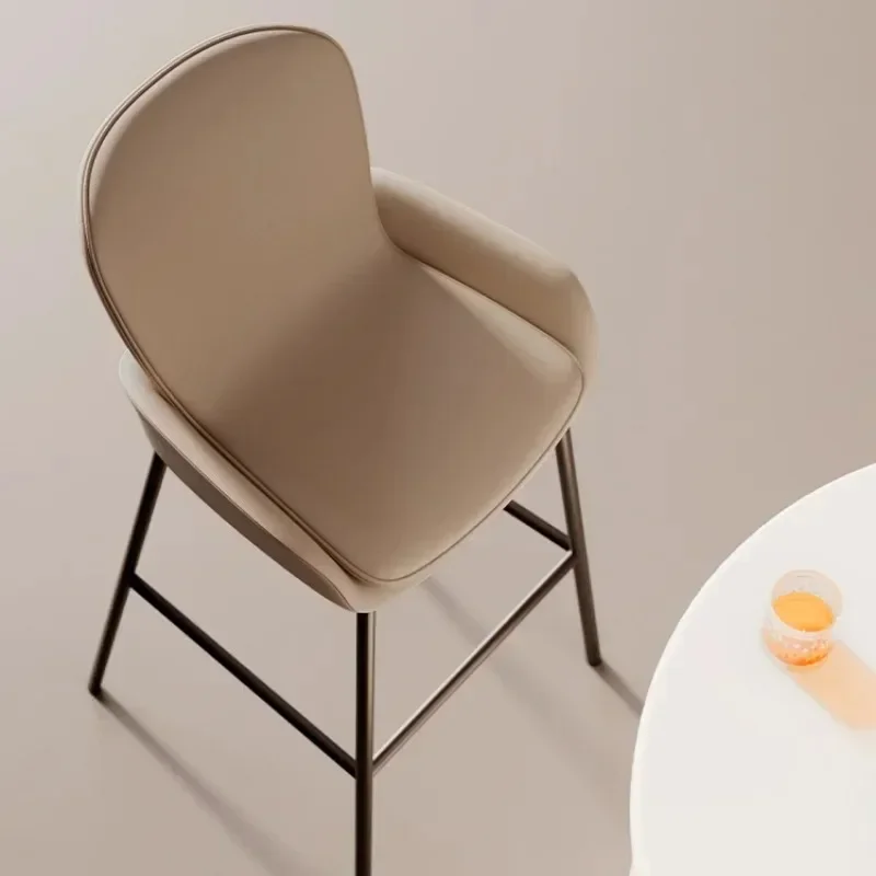 Insel Esstisch Bar Stuhl Hohe Leder Eisen Partys Barhocker Elegante Luxus Ergonomie Gabello Cucina Alto Bar Möbel