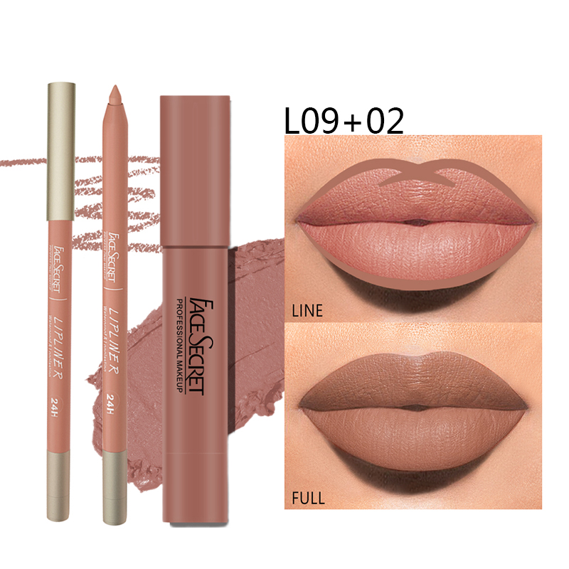 Impermeável Matte Lipstick Set, maquiagem de lábios de longa duração, renderização de cores suaves, cosméticos femininos
