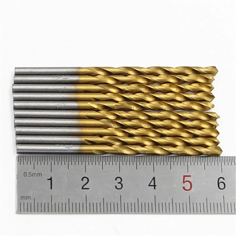 50pc titanium plated twist drill set 1-3mm small drill bit electric drill drilling set DIY woodworking drilling and opening tool