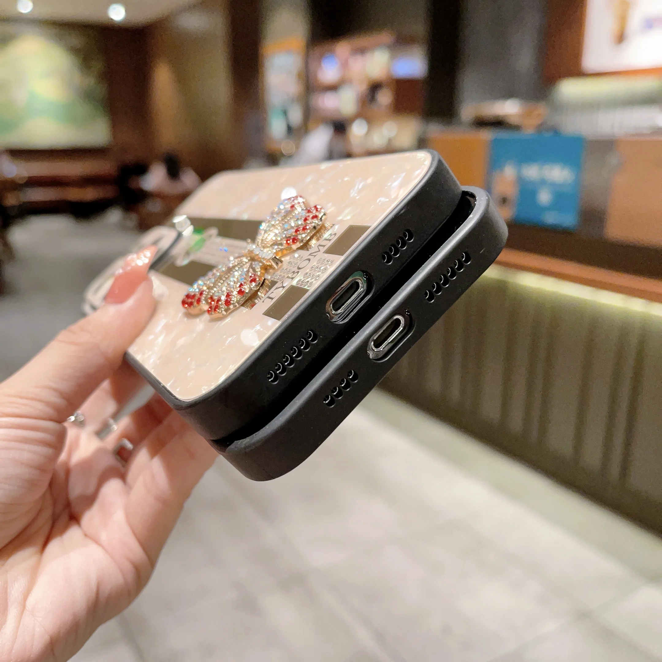 Casing Ponsel Bling Mewah Sampul Anak Perempuan 3D Casing Belakang Anti-benturan untuk iPhone 14 Pro Max 11 12 13 14 Pro Plus XS Max XR X 8 7 Plus