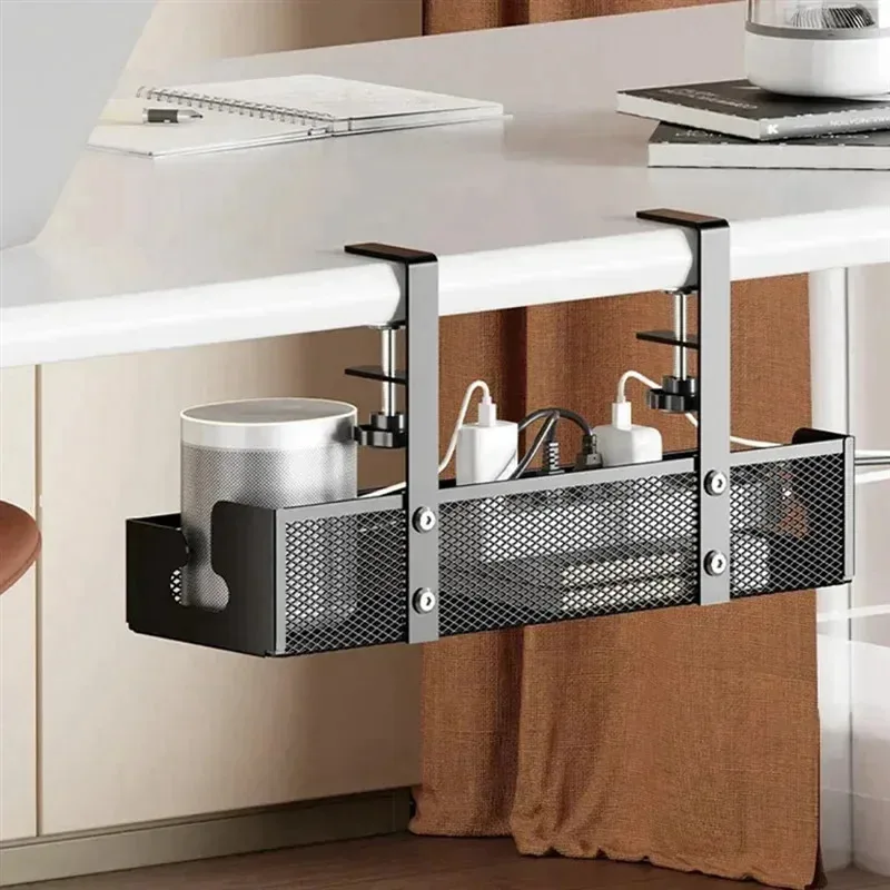 1 Stück Kabelmanagement-Tablett unter dem Schreibtisch, kein Bohren, Stahl-Schreibtisch-Kabel-Organizer, Kabelmanagement-Tablett, Kabelmanagement-Rack