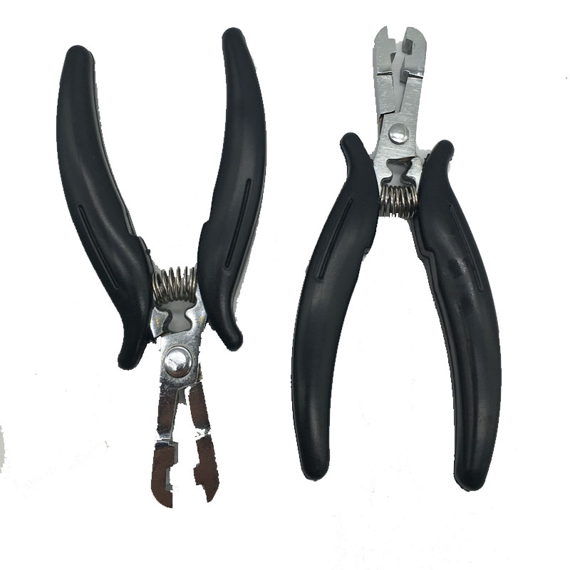 1PC Black handle 6mm groove Flat  type plier clamp for making flat tip pre-bonded Hair Extensionhair tools