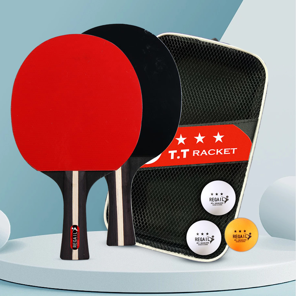 Raquete De Tênis De Mesa com Saco, 2 Raquetes e 3 Bolas, Pás, Ping Pong Paddle Profissional, Jogo De Treinamento Para Iniciantes