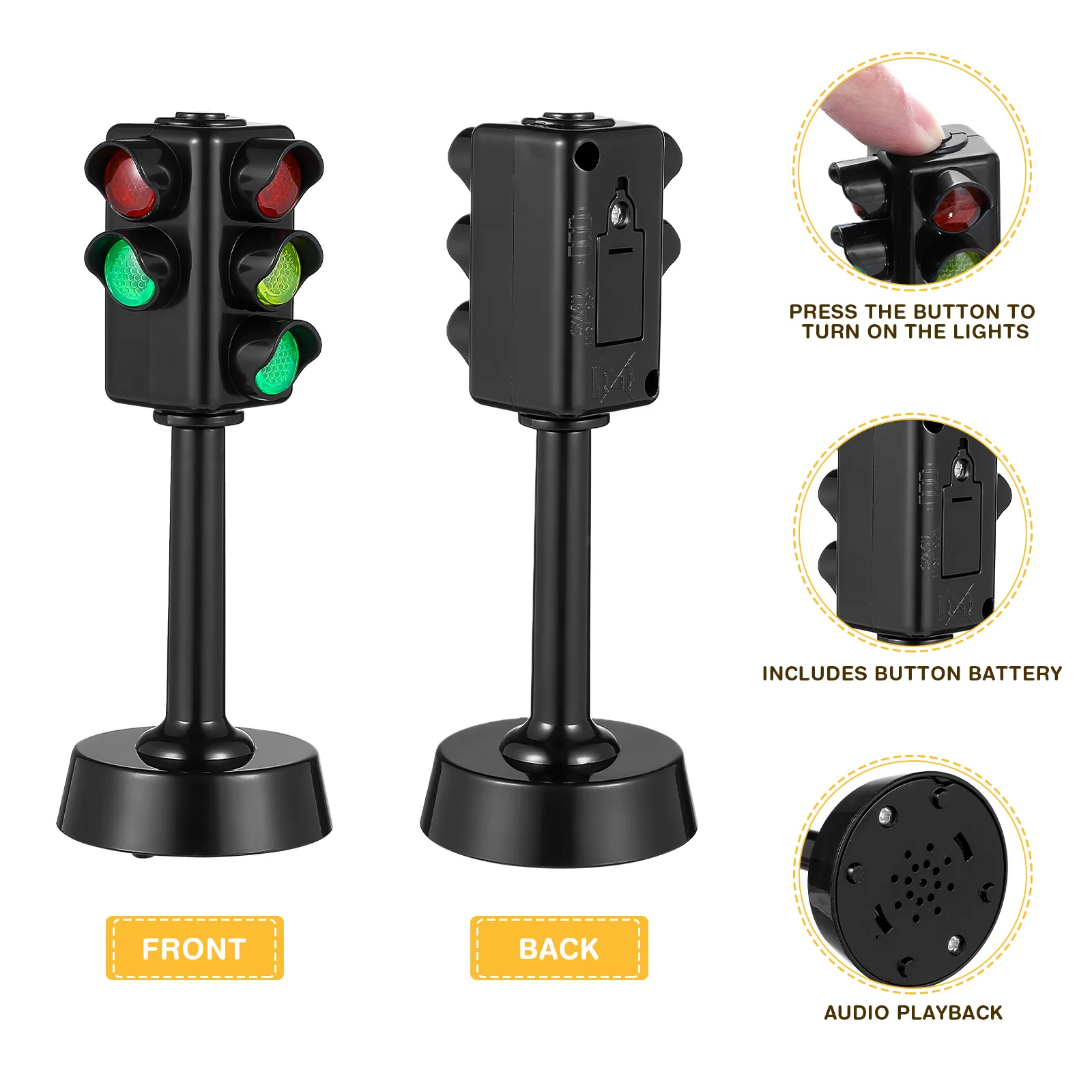 2PCS/Set Traffic Lights Toys Classic Parking Lot Scene Plastic Models Toy Mini Kids Early Educational Learning Puzzle Gifts