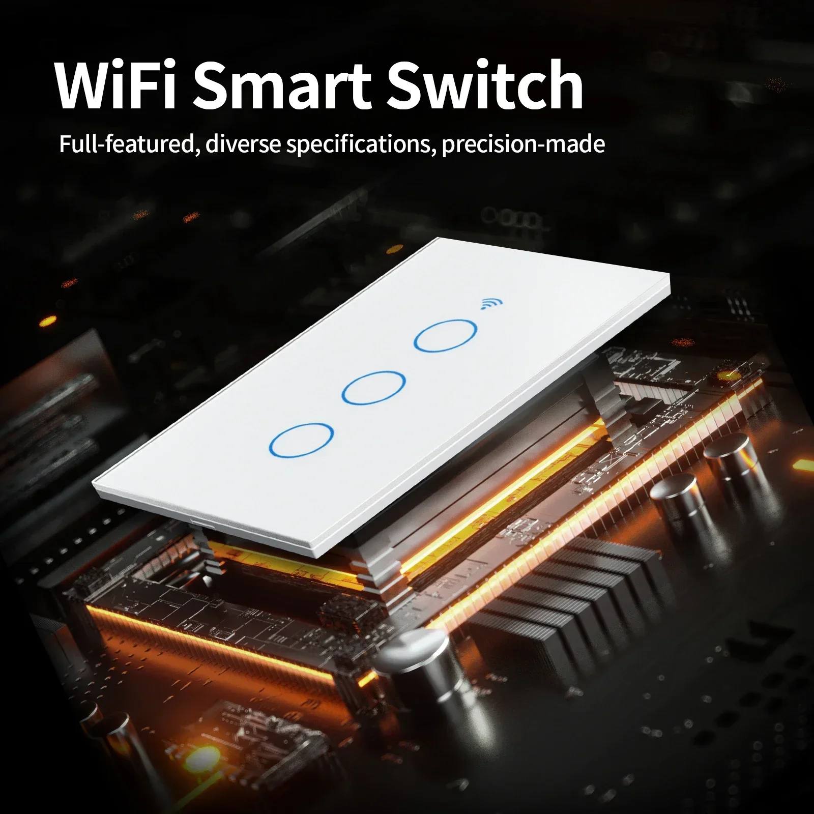 TNCE Tuya US Switch wifi zigbee, 1/2/3/4 gang, No-Neutral/Wire LED light control Wall Button, smart voice with Alexa Google Home