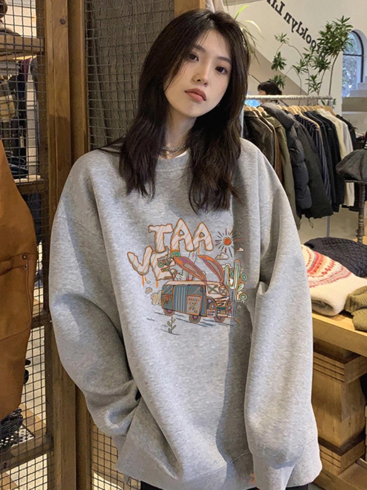 Mole Sem Capuz Estilo Americano Casual Chic F Primavera Outono 2024 Novo Oversize Moda Premium