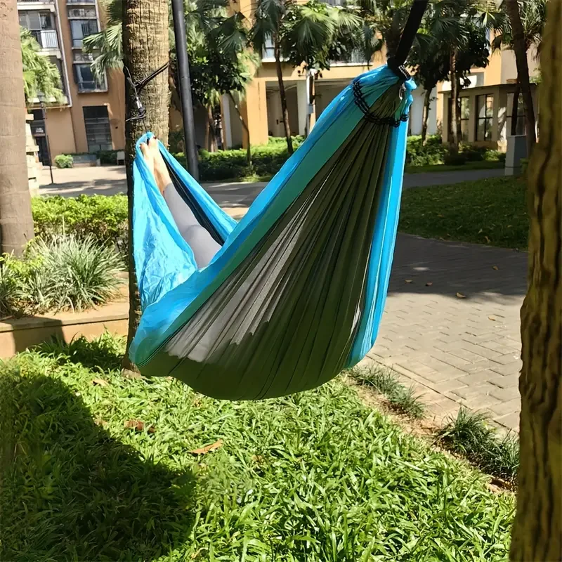 Amaca da campeggio Accessori da campeggio Attrezzatura per interni ed esterni con cinghie per alberi Amache leggere in nylon per escursioni in turismo