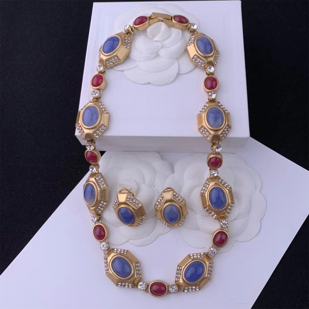 Pendientes de cristal irregulares de temperamento Vintage, collar para mujer, regalo para niña, gargantilla de fiesta, joyería al por mayor