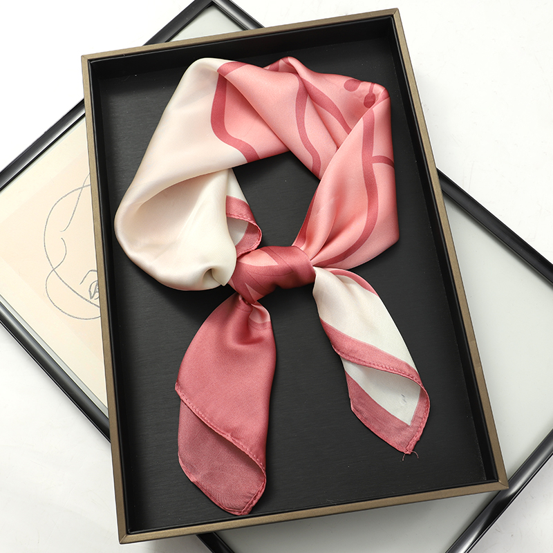 Luxus Frauen Seide Quadrat Schal Schal Mode Xiaoxiangfeng Print Design Satin Hijab Wraps Halstuch Weibliche Haar Bands 70*70CM