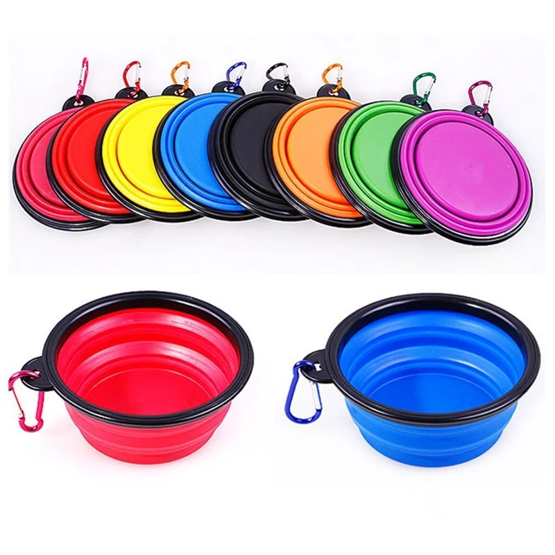 Portable Pet Food Bowl Durable TPR Bowl Cat and Dog Food Pet Silicone Collapsible Bowl Portable Travel Outdoor Water Food Bowl