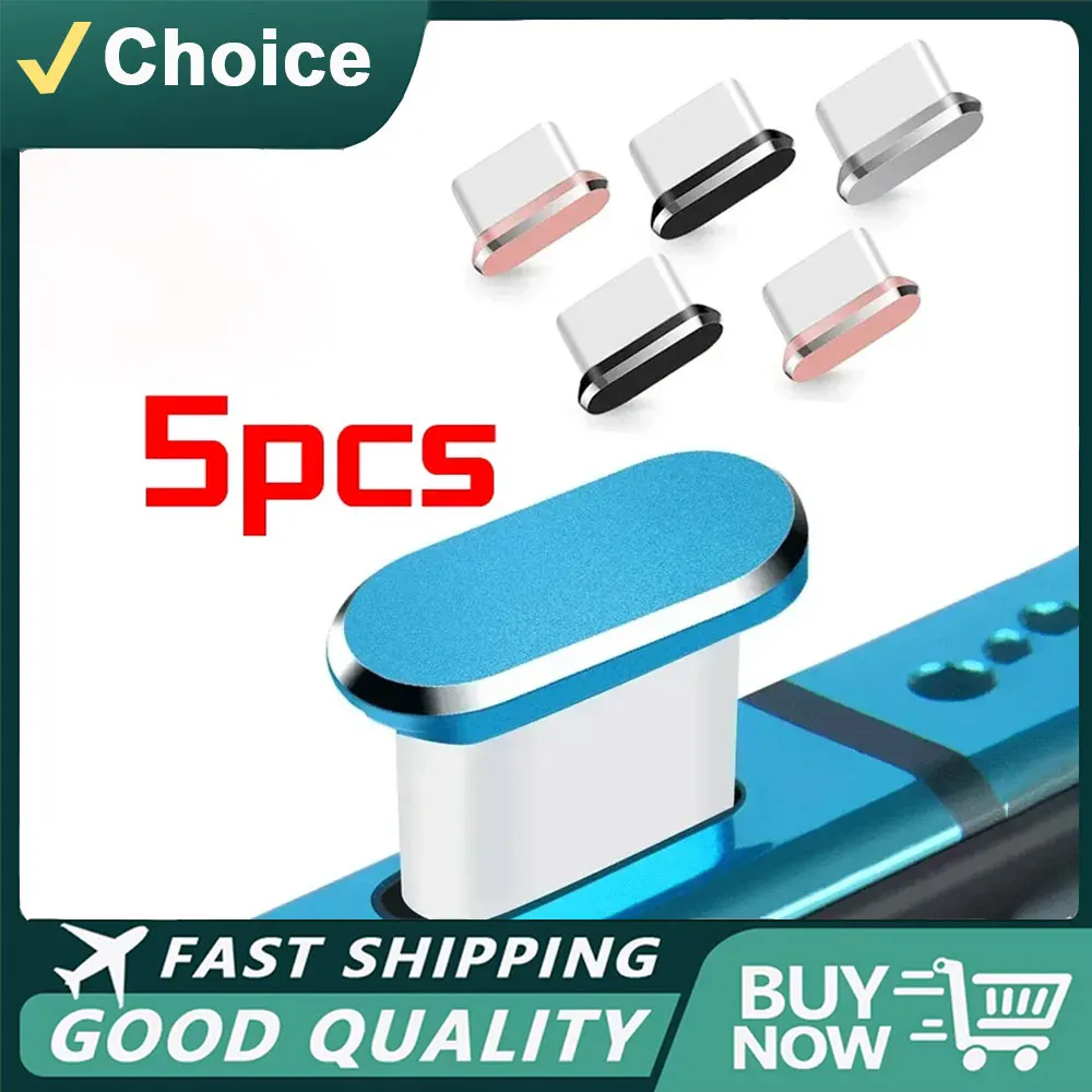 1-5PCS Tipo C Tappi antipolvere in metallo per IPhone 16 16pro 15pro/15 Pro Max/15 Plus Cellulare TypeC USB C Porta di ricarica Tappi protettivi