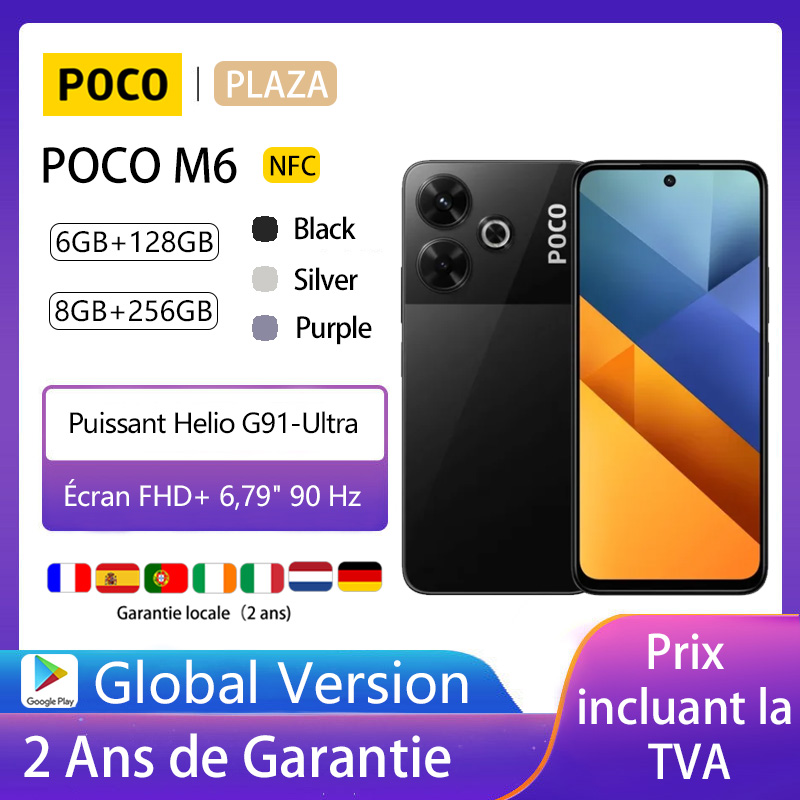 POCO M6 Smart Phones,NFC,Helio G91-Ultra,108 MP Camera,33W Charging,5030mAh,90Hz,Global Version