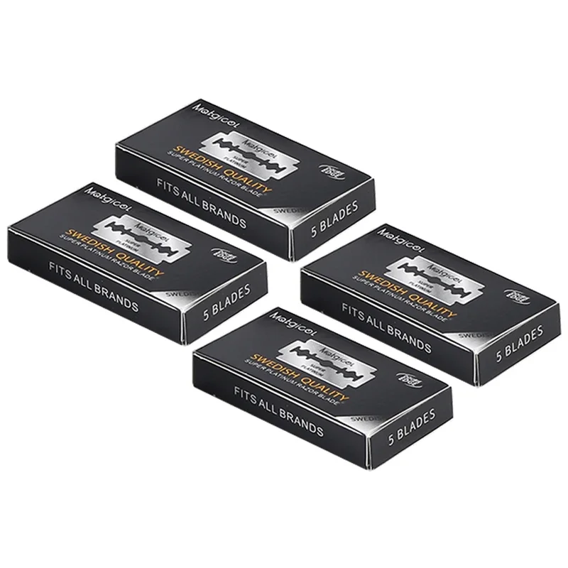 Wholesale 20 Pcs Double Edge Blade Stainless Steel Ultra-sharp Safety Razor Blades To Shave Blade For Manual Razor  safety