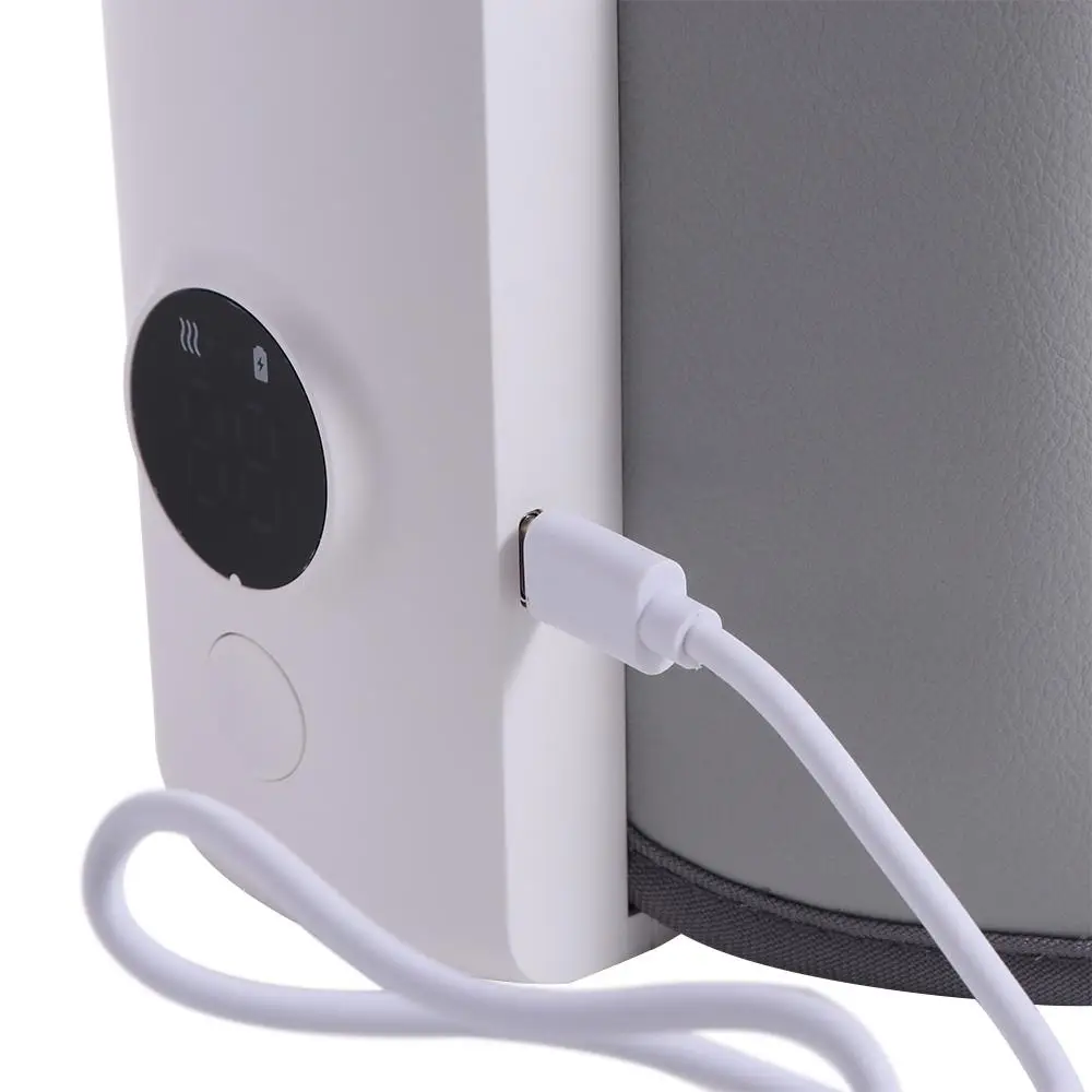 USB перезаряжаемый подогреватель детских бутылочек с регулировкой температуры, 6 уровней, подогреватель молока с температурным дисплеем, изолированный рукав