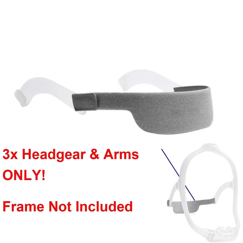 Replacement CPAP Headgear With Arm In 3-Pack For Dreamwear, Adjustable Soft Head Strap For Dreamwear