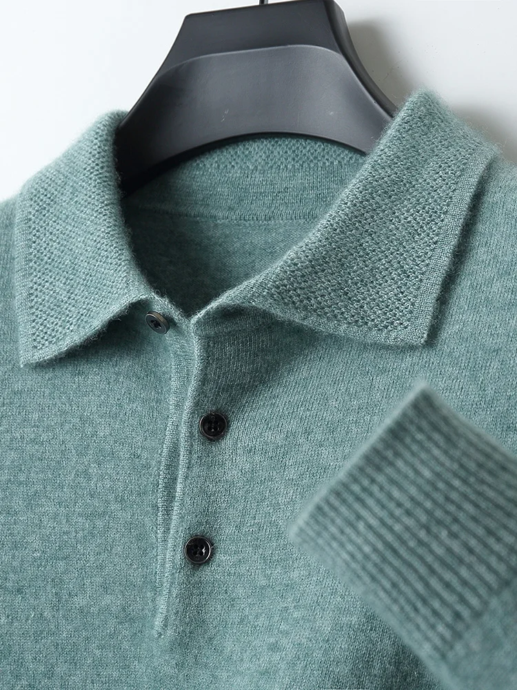 ผู้ชายถักPullover 100% เสื้อขนสัตว์บริสุทธิ์ขนาดใหญ่ฤดูใบไม้ผลิฤดูใบไม้ร่วงฤดูหนาวWarm Topsเยาวชนสบายๆเสื้อโปโลเสื้อยืด