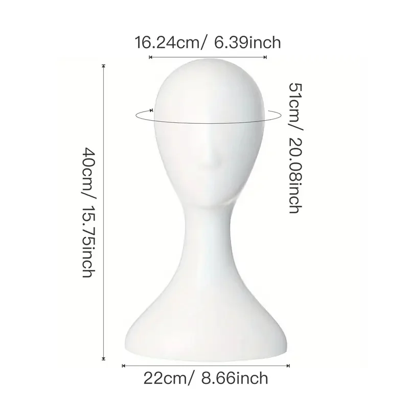 Cabeça de modelo feminino abstrato, não desbota, ampla, aplicável, chapéu, peruca, cabeça, usada para exibir, prática de estilo