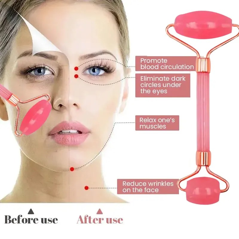 3 stks Gezichtsmassager Dubbele Hoofdrol Beauty Stick Hartvormige Schraattabletten Roze voor Full Body Massage Gereedschap Plastic