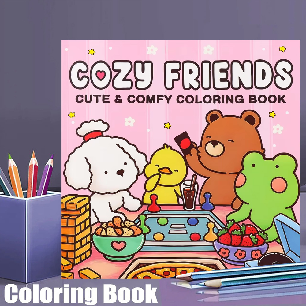 Kids Cartoon Coloring Book - Cute Animal & Fairy Tale Characters, Simple Easy-to-Color Designs for Toddlers & Young Kids