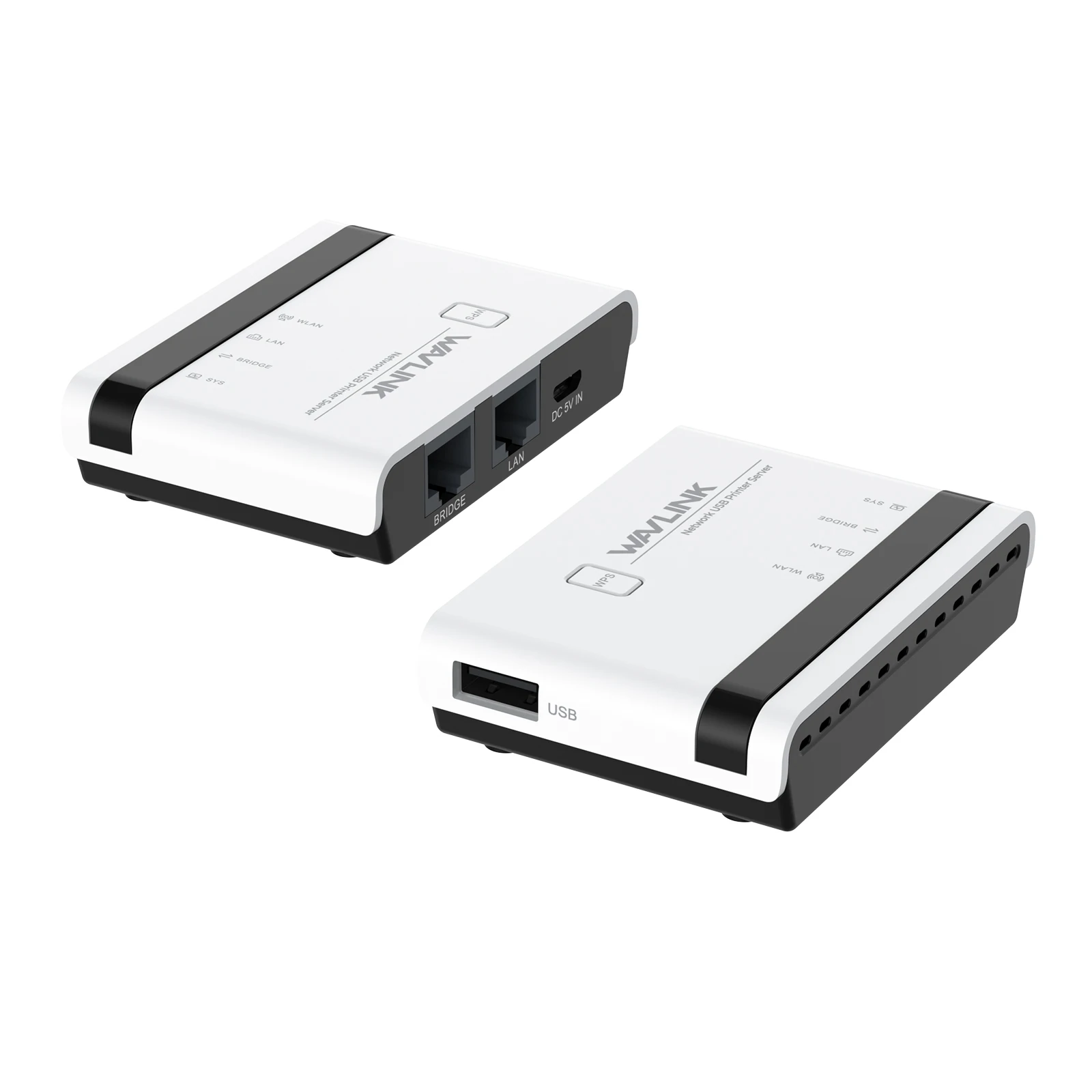 Сервер беспроводного принтера WAVLINK USB2.0 с сетевой связью 10/100 Мбит/с, поддержка Wi-Fi, проводные/беспроводные/стандартные режимы для Windows/Mac
