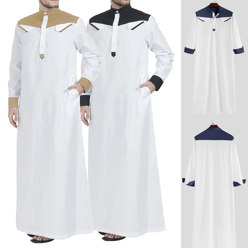 Jubba Thobe für Männer, islamische muslimische Kleidung, modisch, marokkanisch, Saudi-Arabien, Dubai, Oman, Schwarz, Winter, lang, Übergröße, lässiger Kaftan