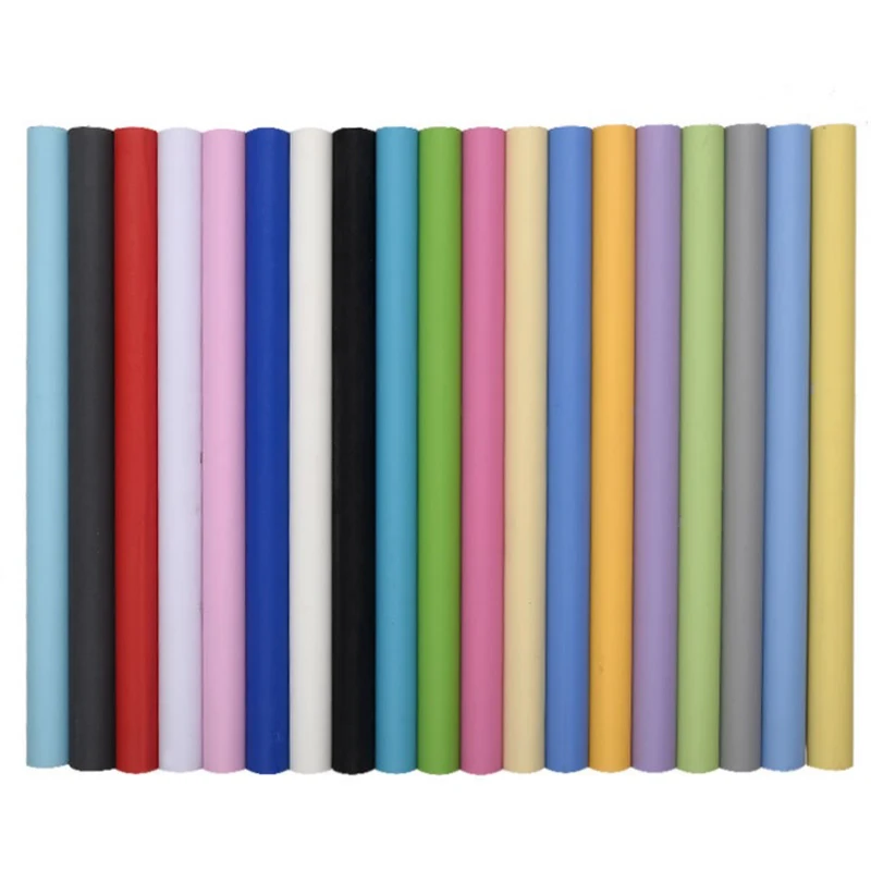 PVC กันน้ําหนา Self กาววอลเปเปอร์ตกแต่งบ้านห้องนั่งเล่นห้องนอนวอลล์เปเปอร์สีทึบ Self Adhesive